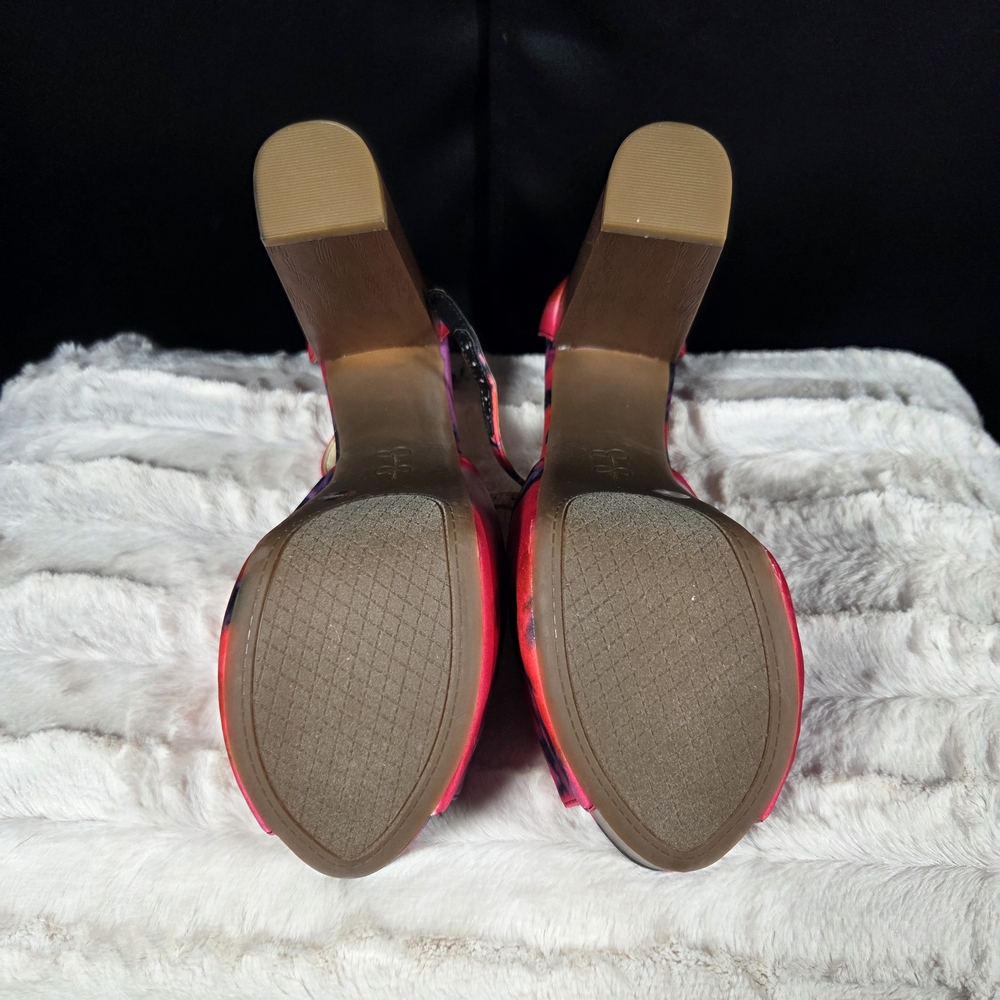 Jessica Simpson Dany Pink Purple Tie Dye Block Heel Sandal Wood Platform 11m - Picture 4 of 4